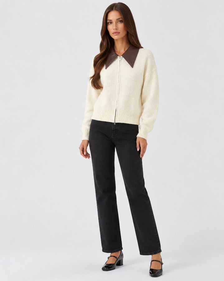 RACHELE – Cardigan corto con doppia zip