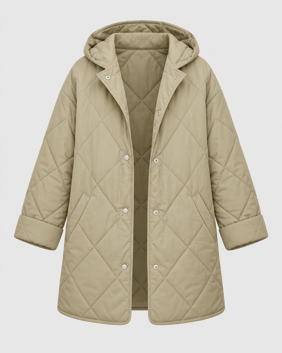 CRISTIANA, cappotto trapuntato con cappuccio – Luna Moda