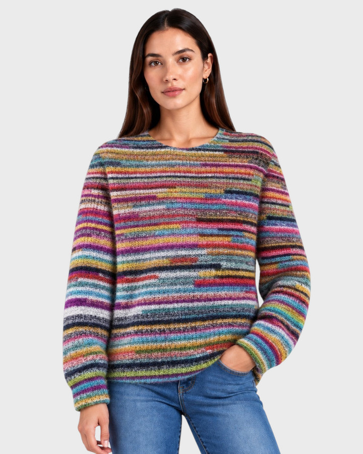 Daniela – Maglione a righe rétro in multicolore | Luna Moda