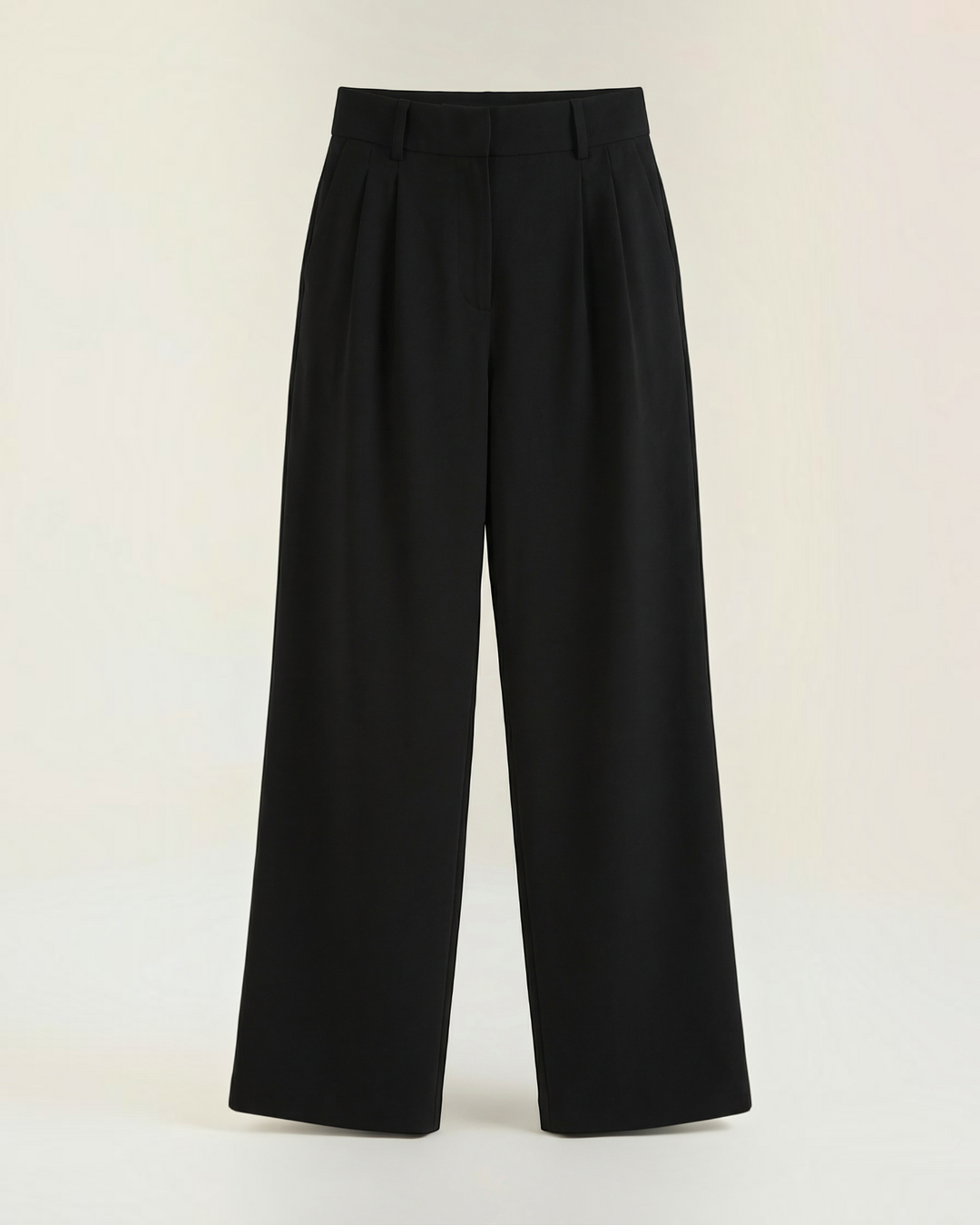 Luna Moda ISOTTA high-waisted black pleated palazzo trousers with a fluid, wide-leg silhouette.