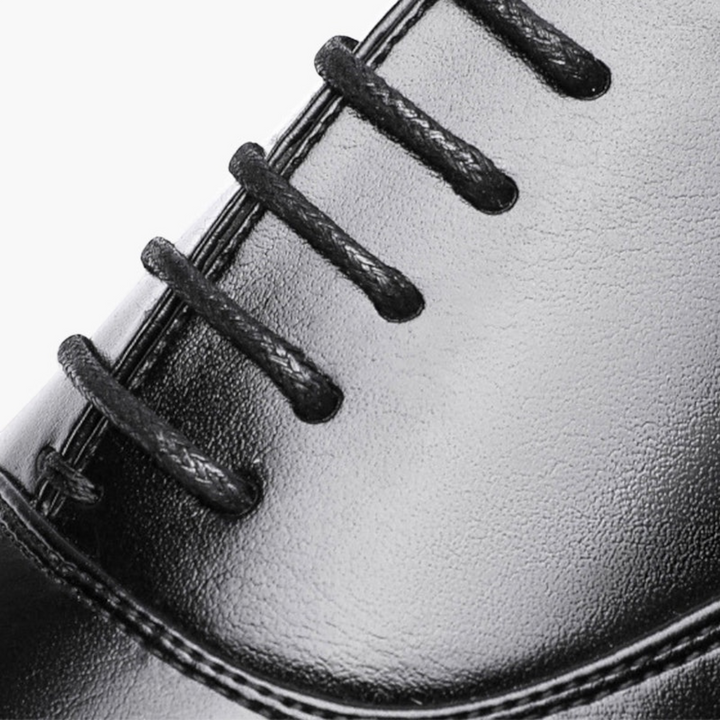 Luna Moda ETTORE black leather moccasins with fine stitching and durable lace-up detail