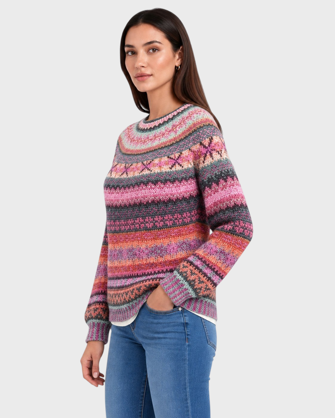 Gemma – Maglione mélange a righe | Luna Moda