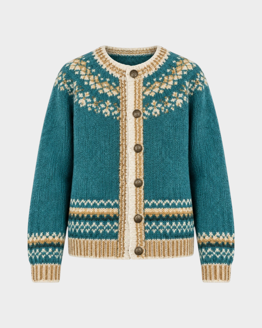 Giada – Cardigan con motivo nordico in crema | Luna Moda
