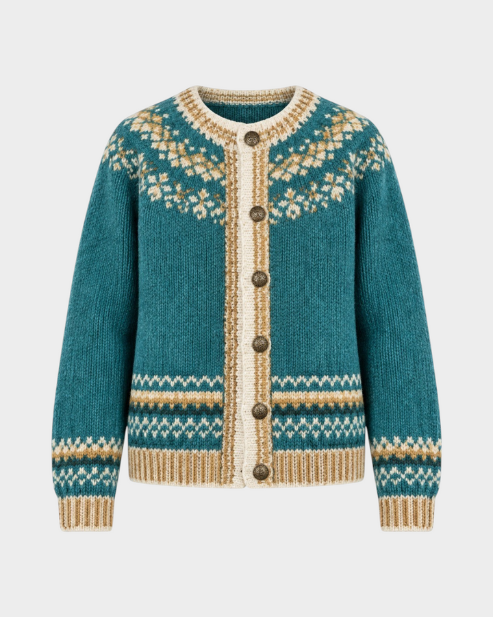 Giada – Cardigan con motivo nordico in crema | Luna Moda