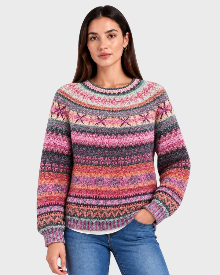 Gemma – Maglione mélange a righe in multicolore | Luna Moda