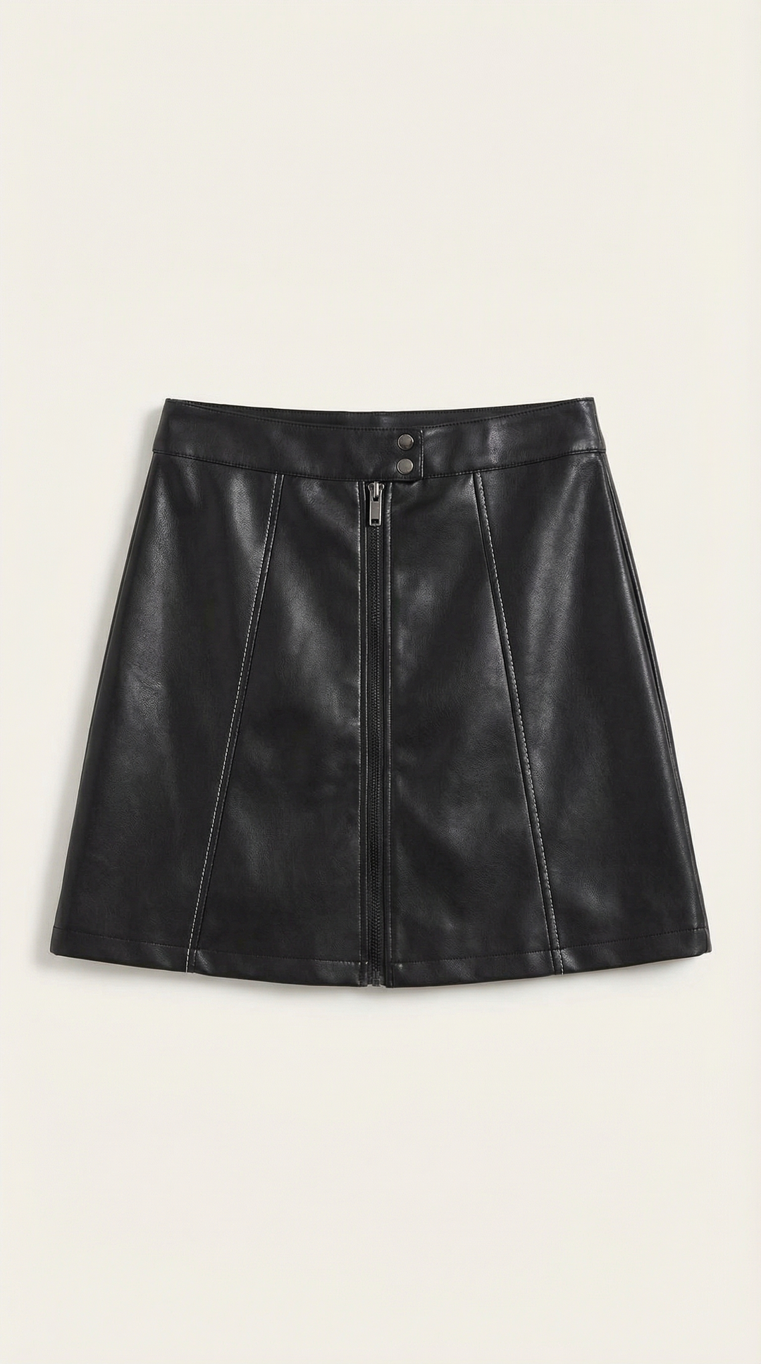 JOCELYN – Minigonna in pelle vegana con zip frontale