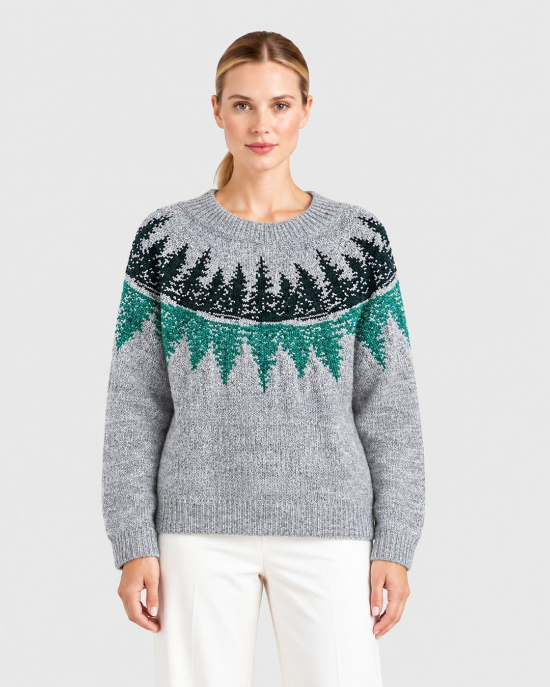 Lisa – Maglione con motivo sfumato in verde | Luna Moda