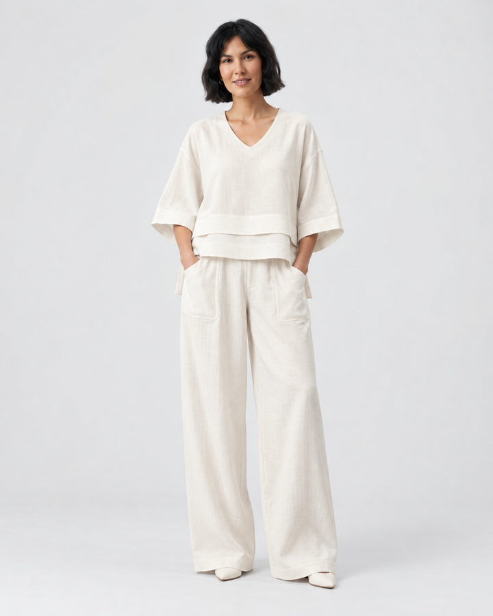 Nadia – Set minimalista in beige | Luna Moda