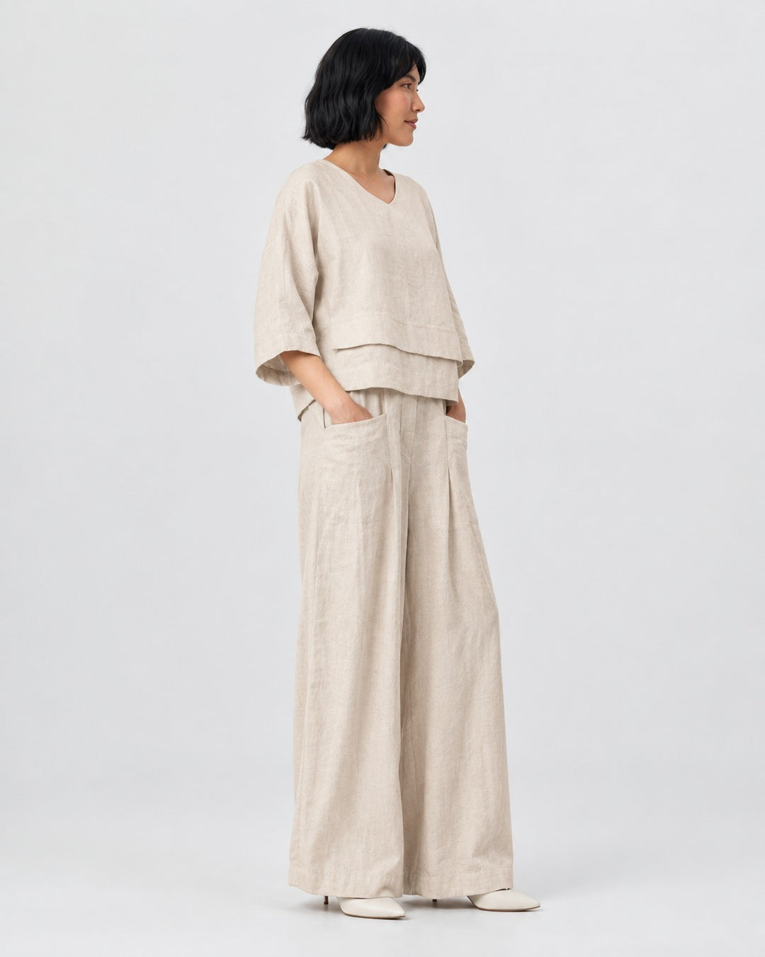 Nadia – Set minimalista in beige | Luna Moda