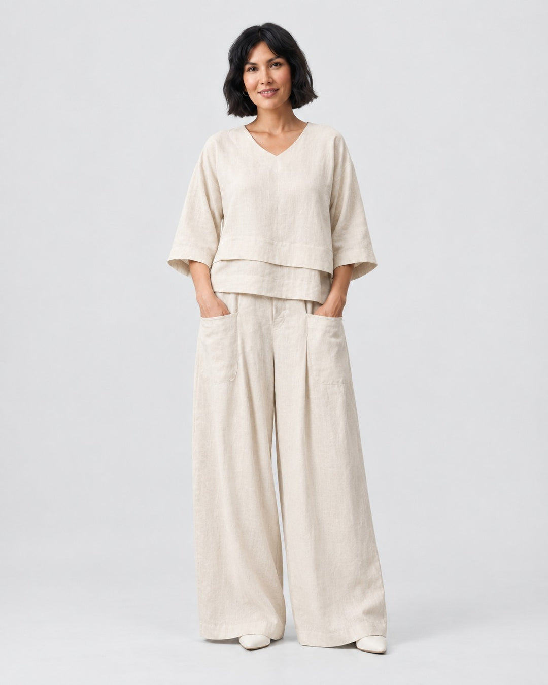 Nadia – Set minimalista in beige | Luna Moda