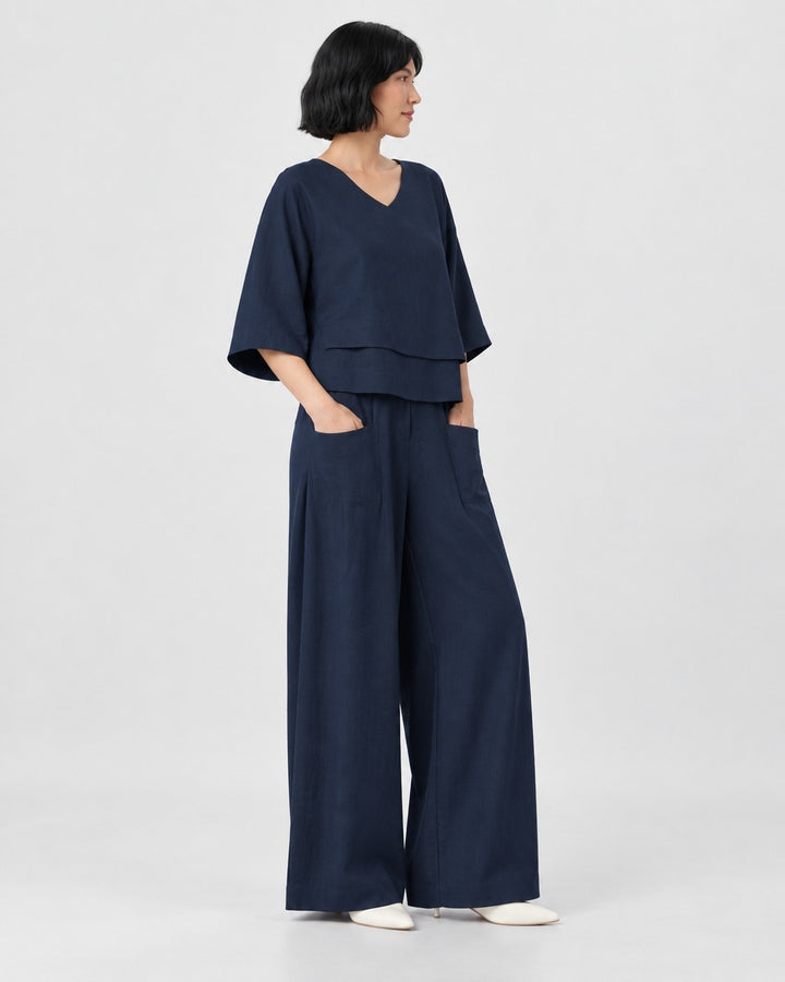 Nadia – Set minimalista in blu navy | Luna Moda