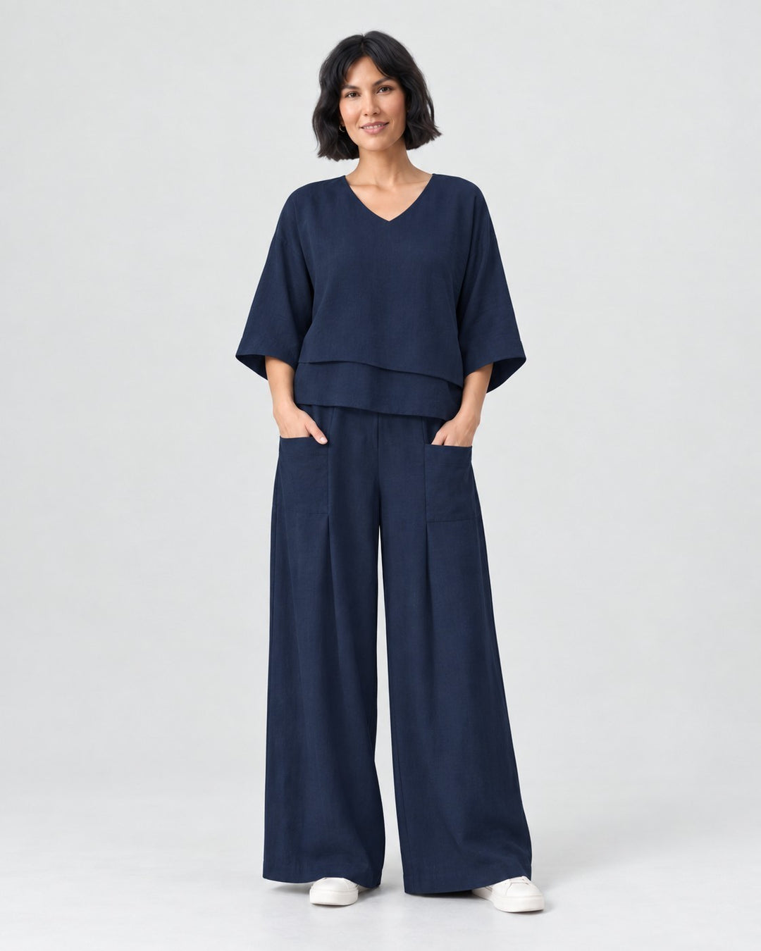 Nadia – Set minimalista in blu navy | Luna Moda