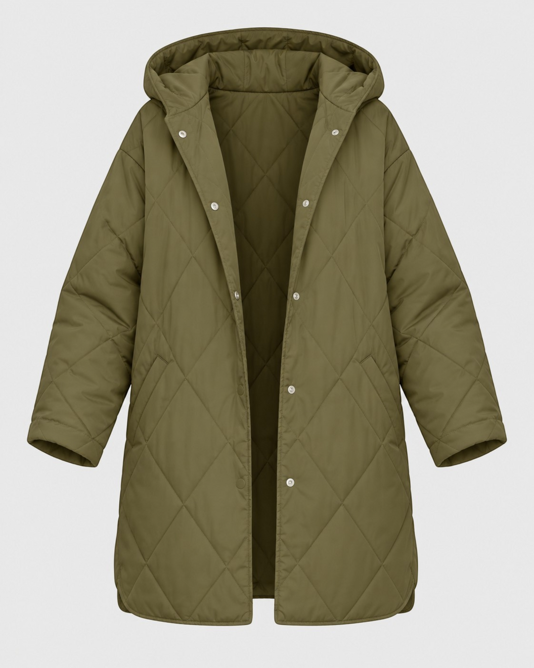 CRISTIANA, cappotto trapuntato con cappuccio – Luna Moda
