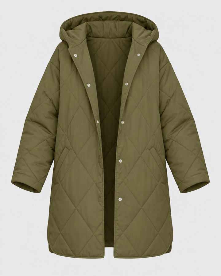 CRISTIANA, cappotto trapuntato con cappuccio – Luna Moda
