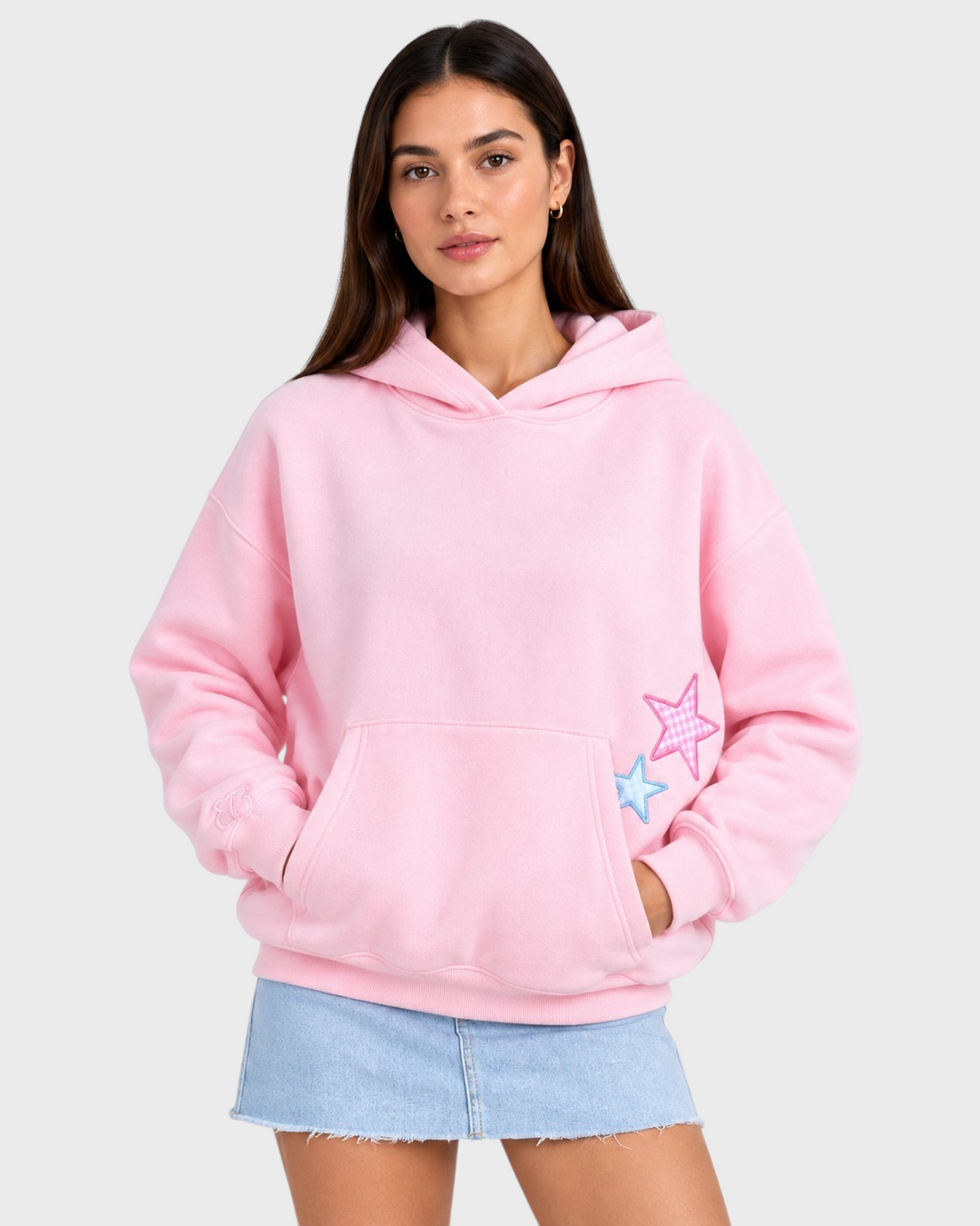 Alessandra – Felpa oversize con stelle in azzurro | Luna Moda