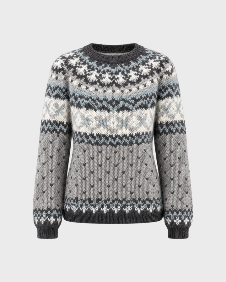 Pierina – Maglione con motivo geometrico in bianco | Luna Moda