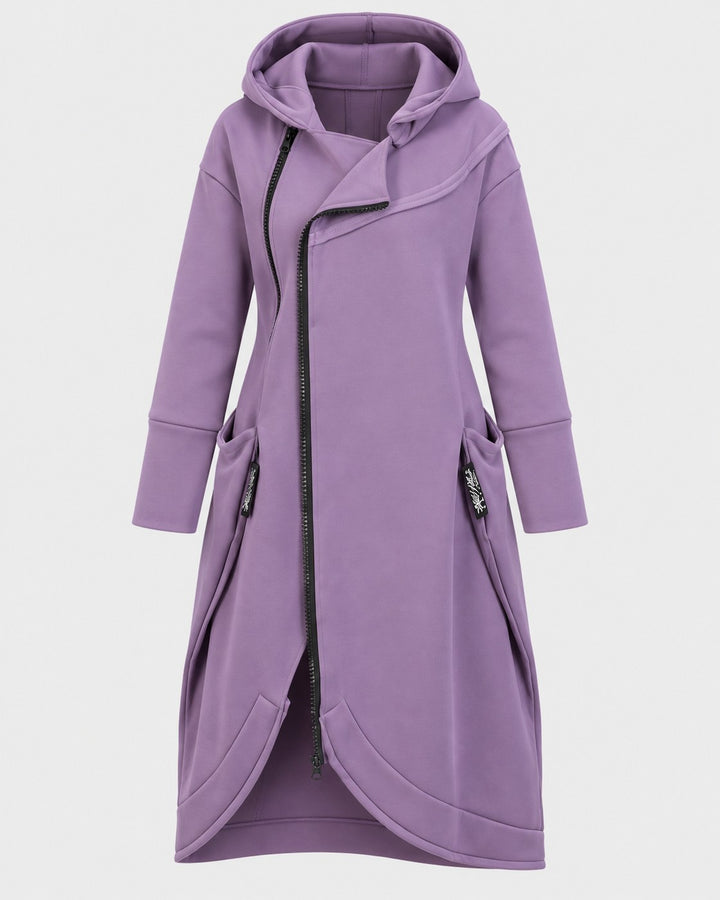 LAURA, felpa asimmetrica con cappuccio – Luna Moda