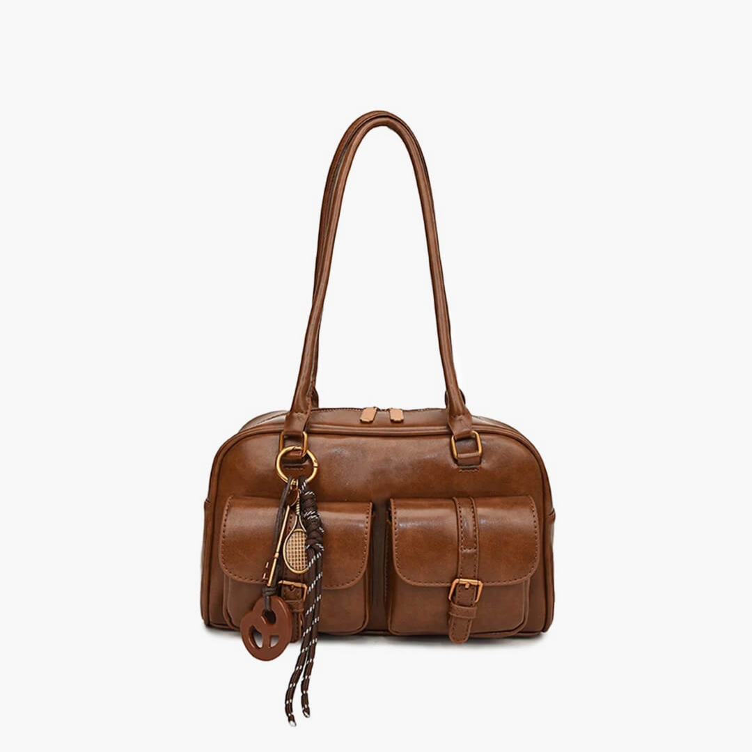 Brunella – Borsa a mano multitasche in marrone | Luna Moda