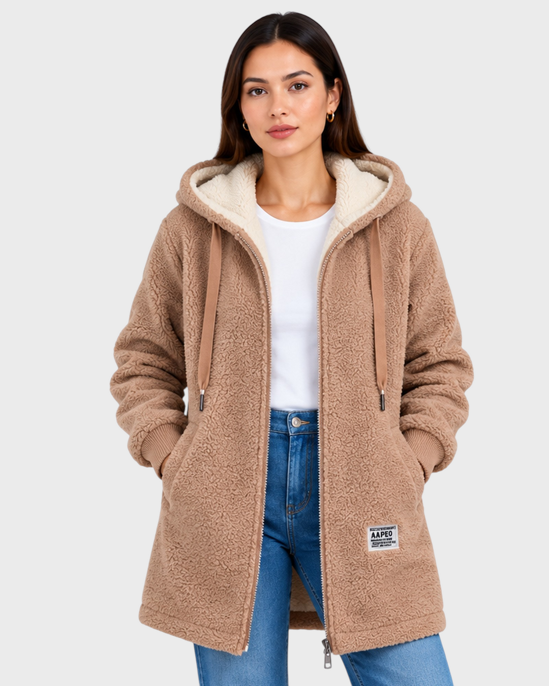 Marta – Giacca in pile morbidissima in crema | Luna Moda