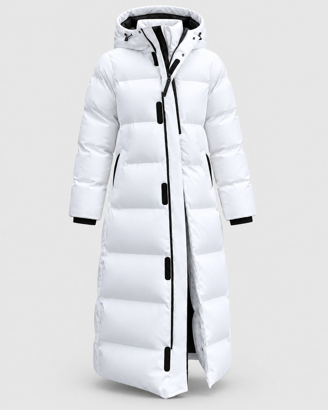 VANNA, cappotto imbottito lungo, dettaglio – Luna Moda