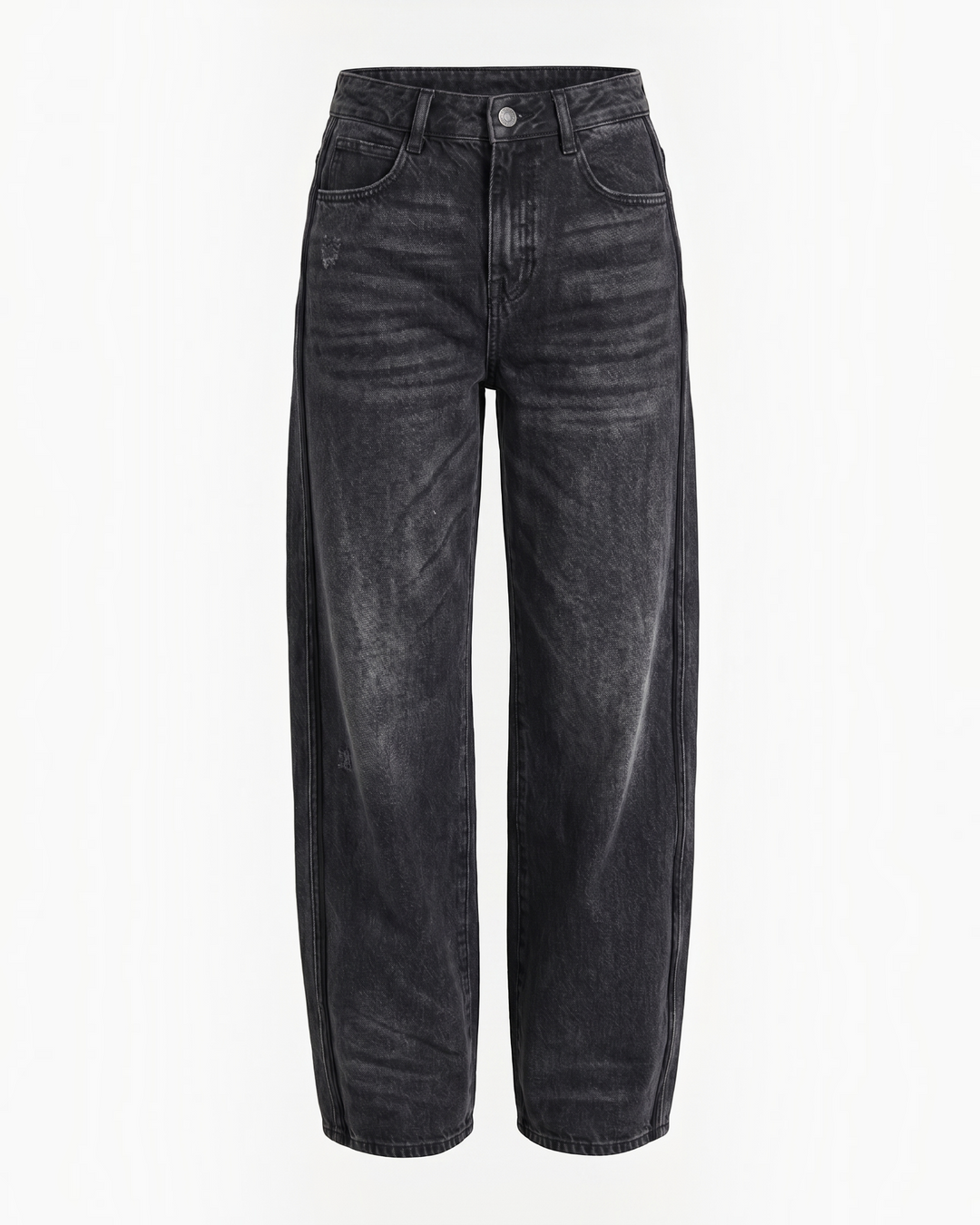 Luna Moda Bridget wide-leg jeans in soft black denim with a relaxed fit and faded wash