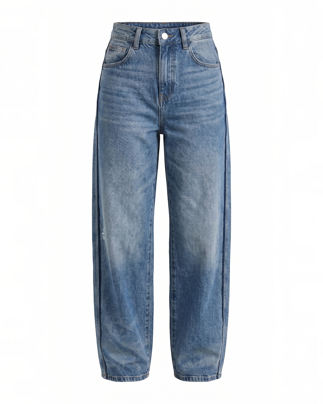 Luna Moda Bridget wide-leg jeans in soft blue denim with a relaxed fit and classic five-pocket design.