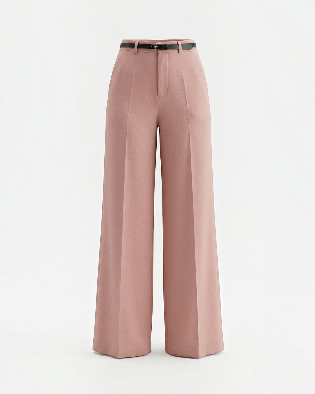 CLOTILDE – Pantaloni palazzo con pieghe frontali e cintura