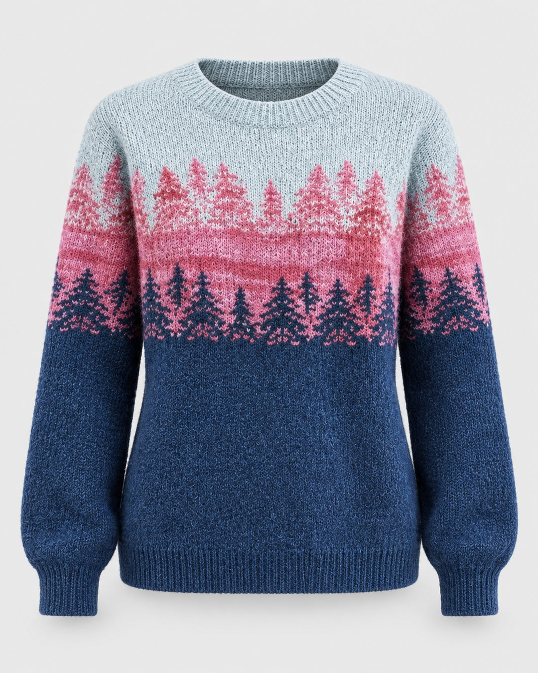 Rita – Maglione con paesaggio invernale in blu | Luna Moda