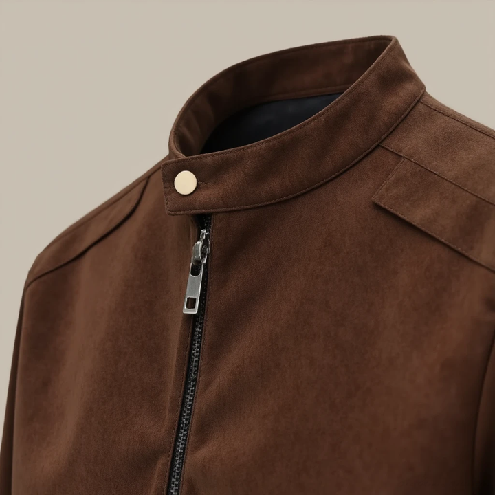 Giacca in Pelle Suede di Lusso