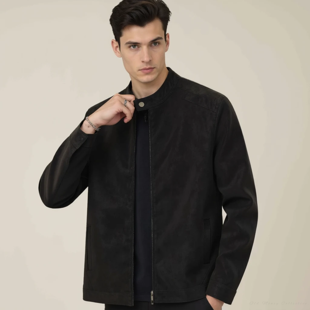 Giacca in Pelle Suede di Lusso