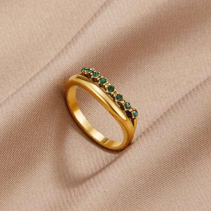 Anello a Strati Verde Smeraldo Marissa