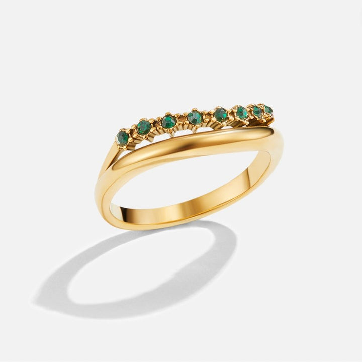 Anello a Strati Verde Smeraldo Marissa