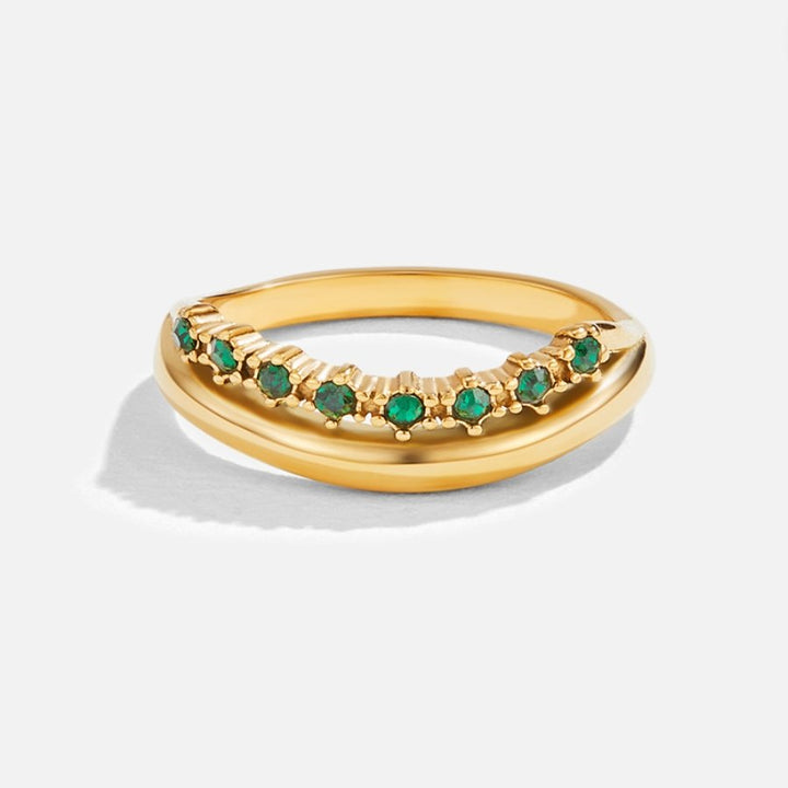 Anello a Strati Verde Smeraldo Marissa
