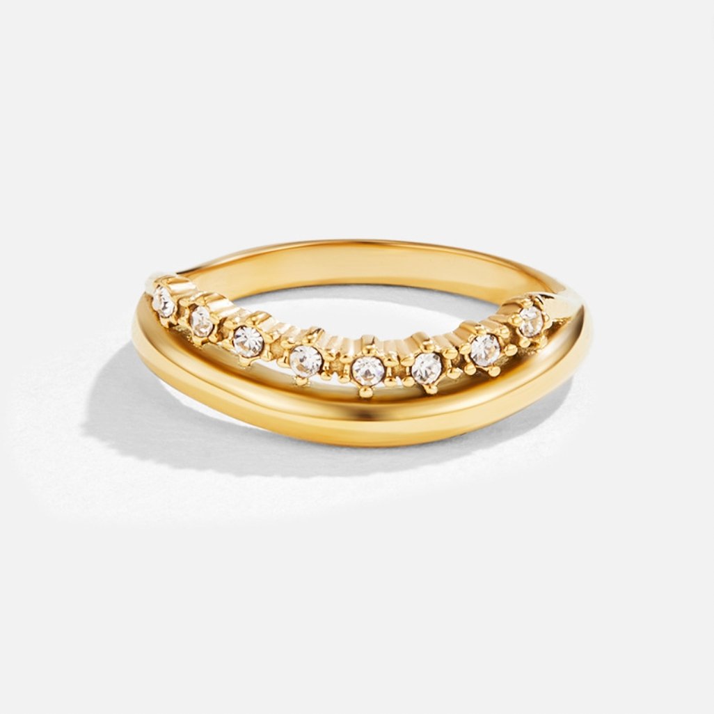 Anello a strati in cristallo bianco Marissa