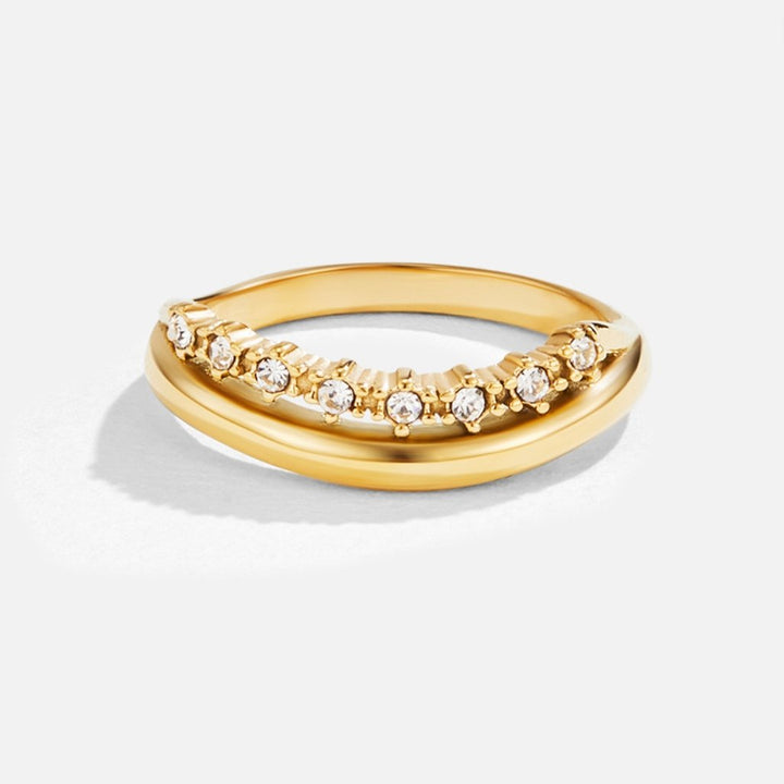 Anello a strati in cristallo bianco Marissa