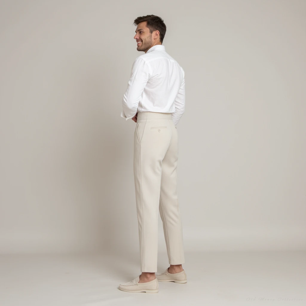 Pantaloni Monaco a Vita Alta