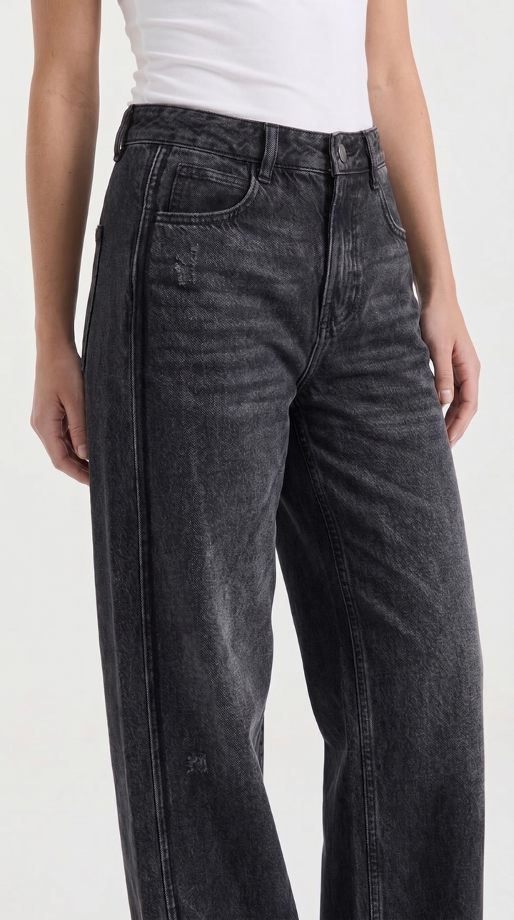 Bridget – Jeans a gamba larga in denim morbido