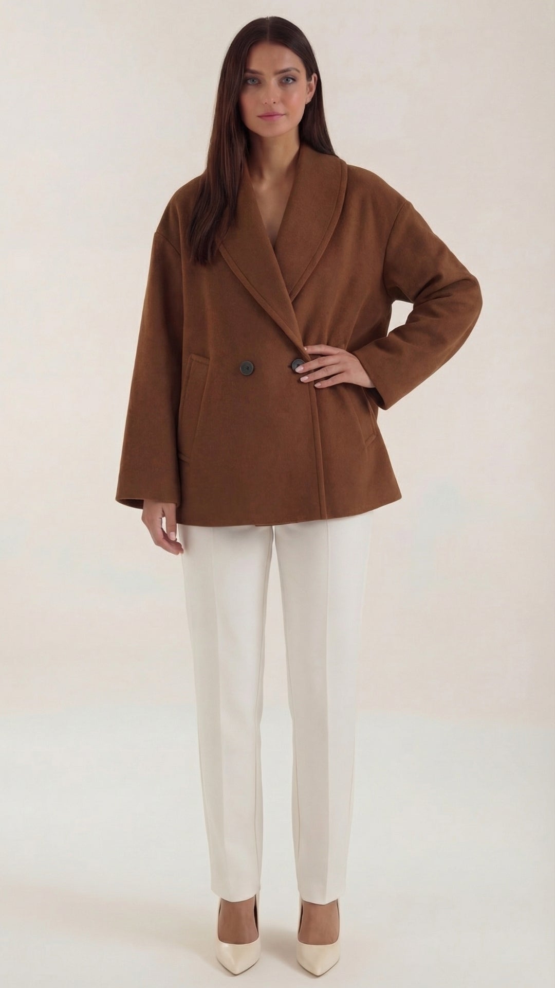 Carolyn – Cappotto oversize morbido, vestibilità rilassata