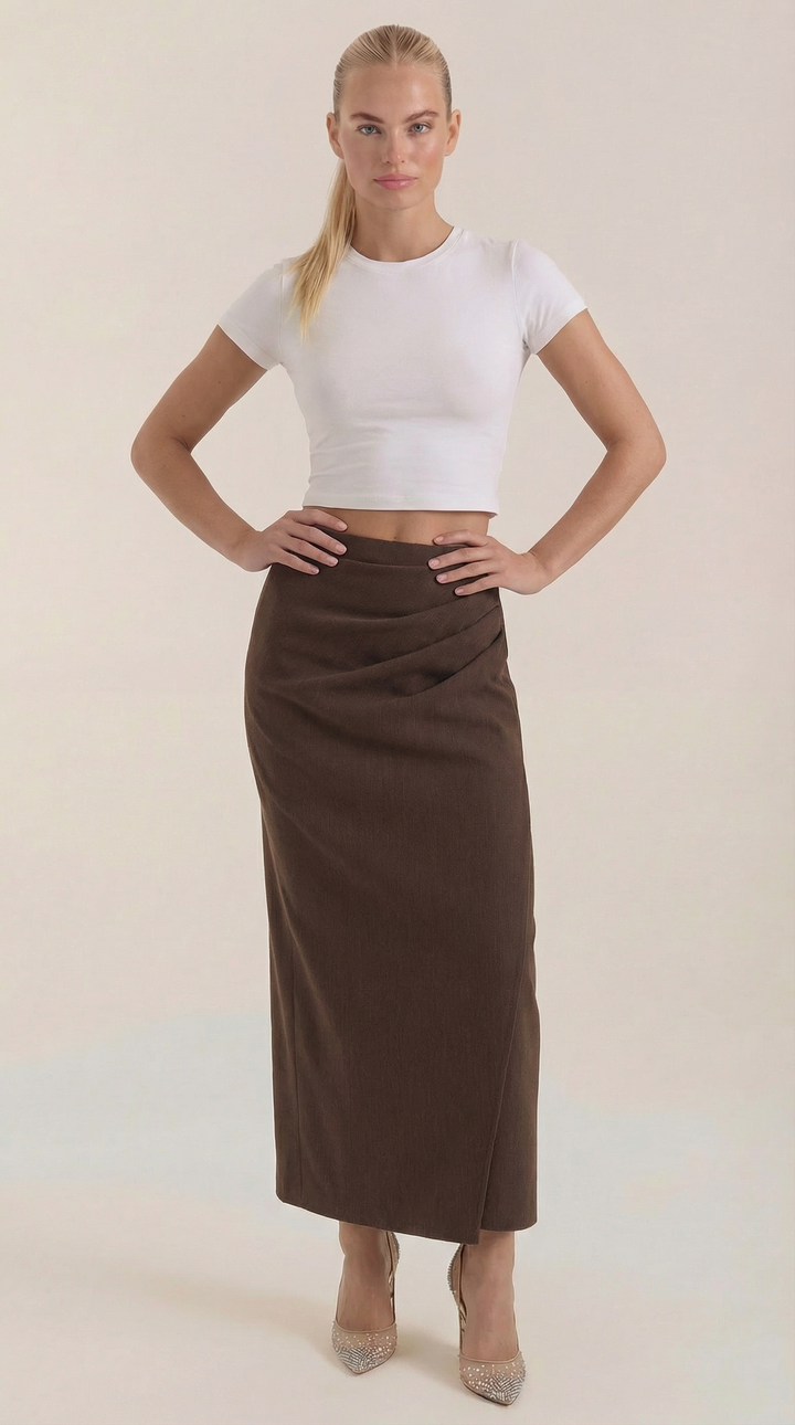 Elsie – gonna midi con arricciatura laterale