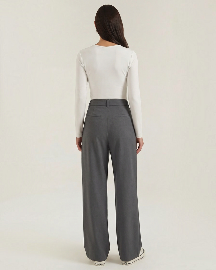 LICIA – Pantaloni a gamba larga con pannello asimmetrico