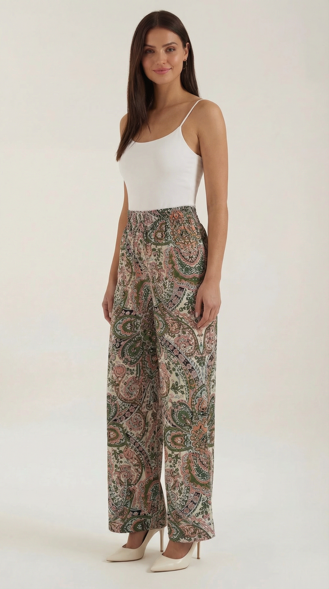 Pam – Pantaloni a gamba larga stampa paisley vivace