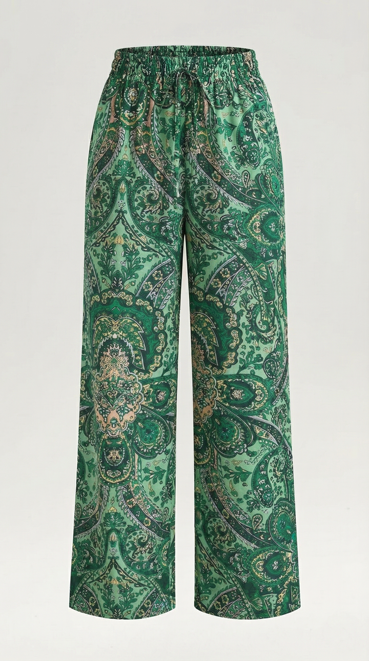 Pam – Pantaloni a gamba larga stampa paisley vivace