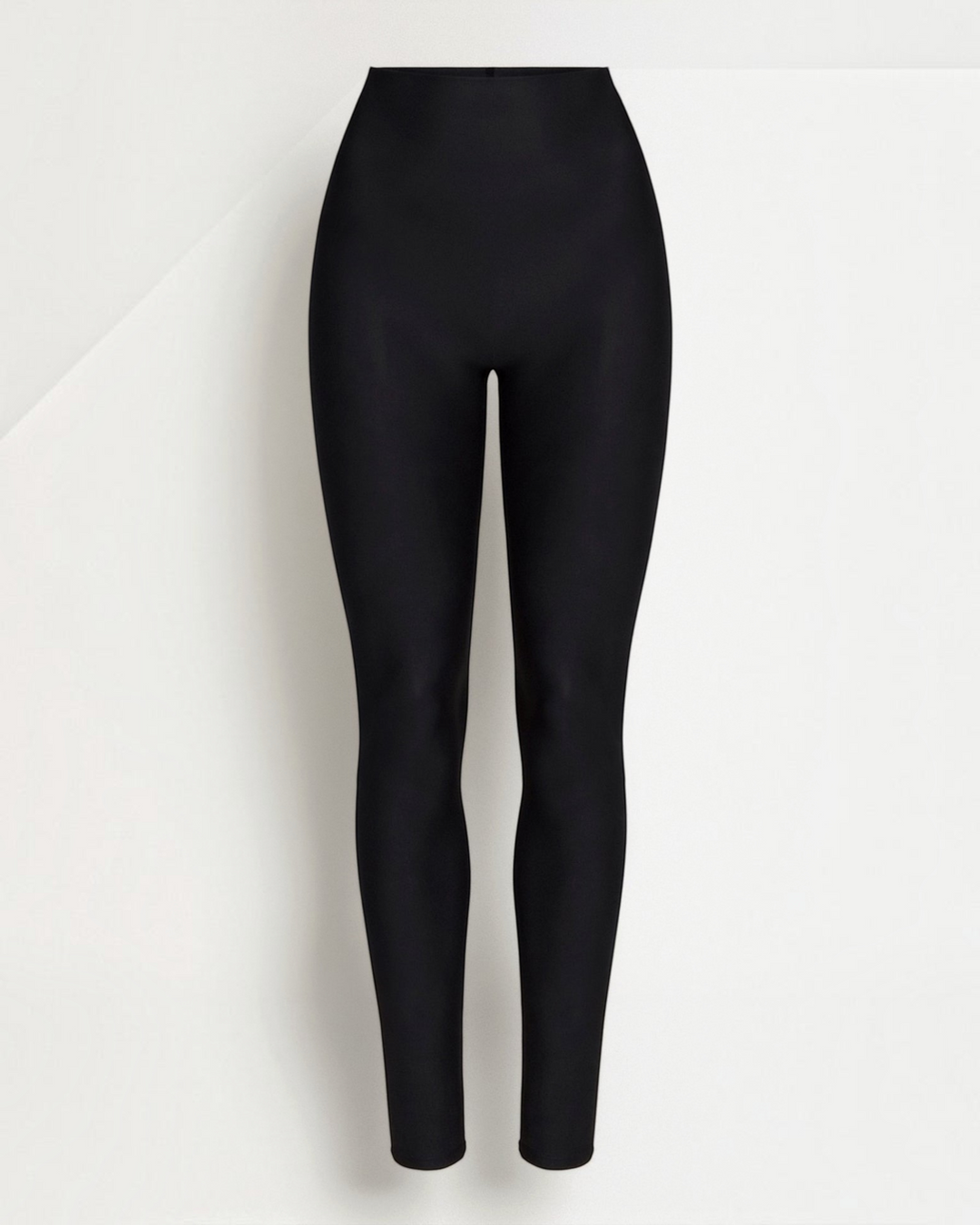Luna Moda Aurora high-waisted black seamless compression leggings for a smooth, sculpted silhouette.