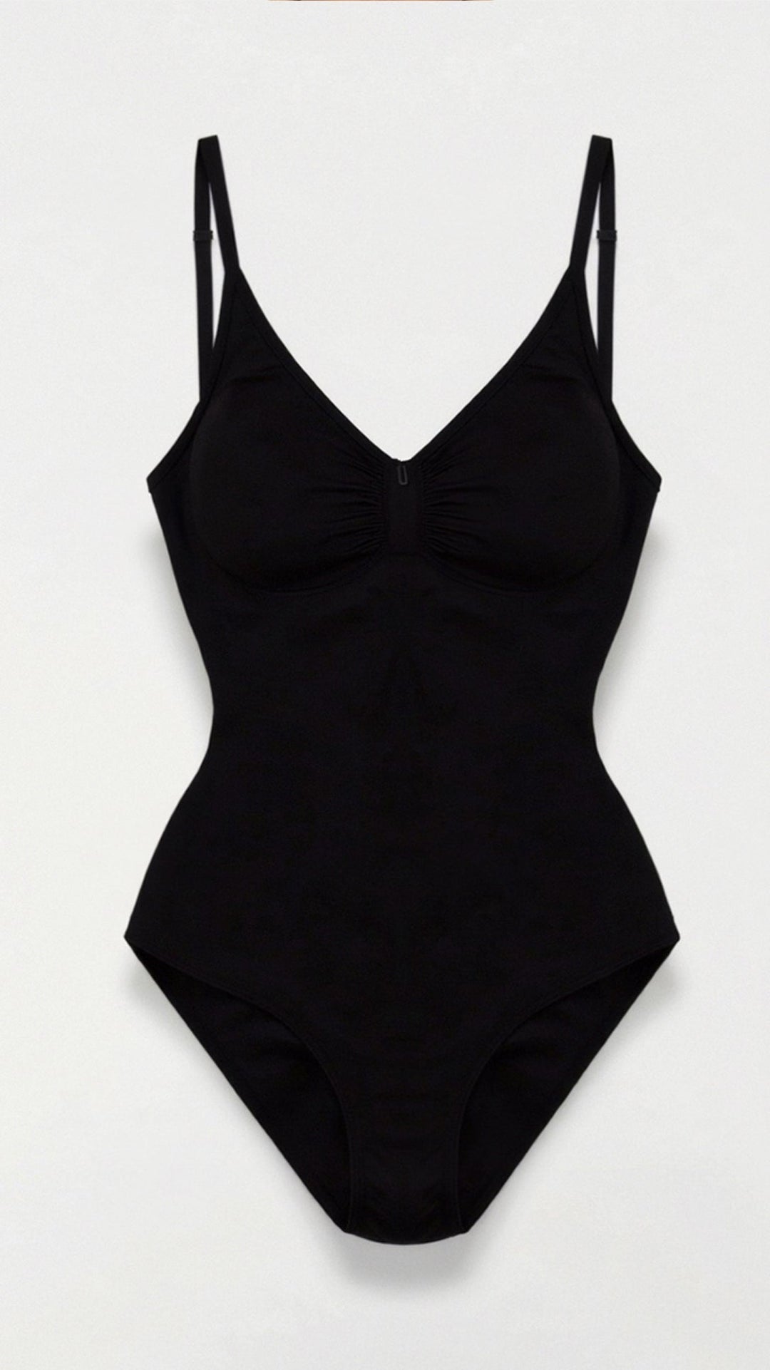 Body modellante senza cuciture con scollo a V e spalline sottili