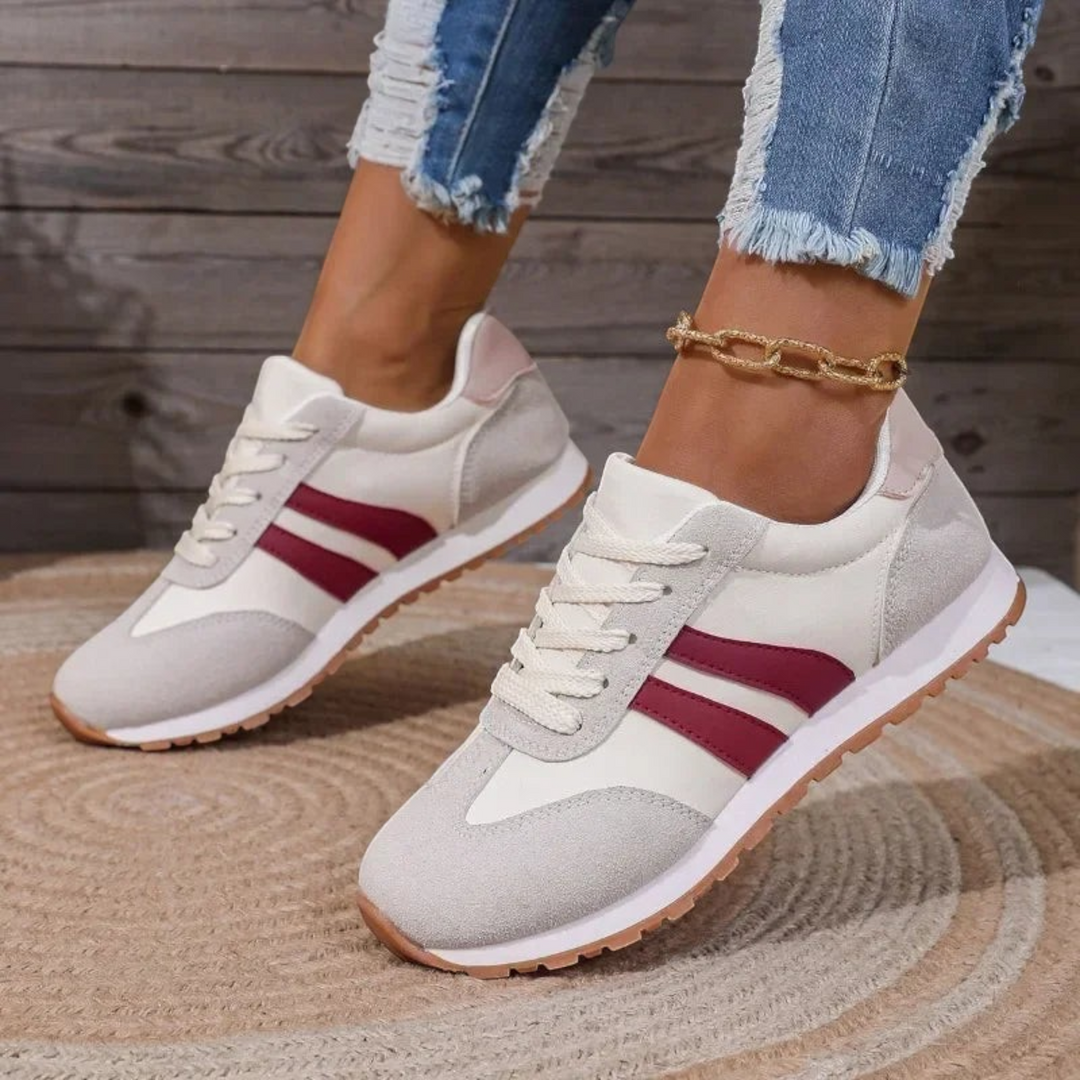 Gilda – Sneakers rétro con lacci in bordeaux | Luna Moda