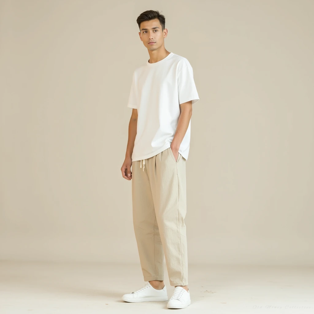 Pantaloni in Lino-Cotone Santorini