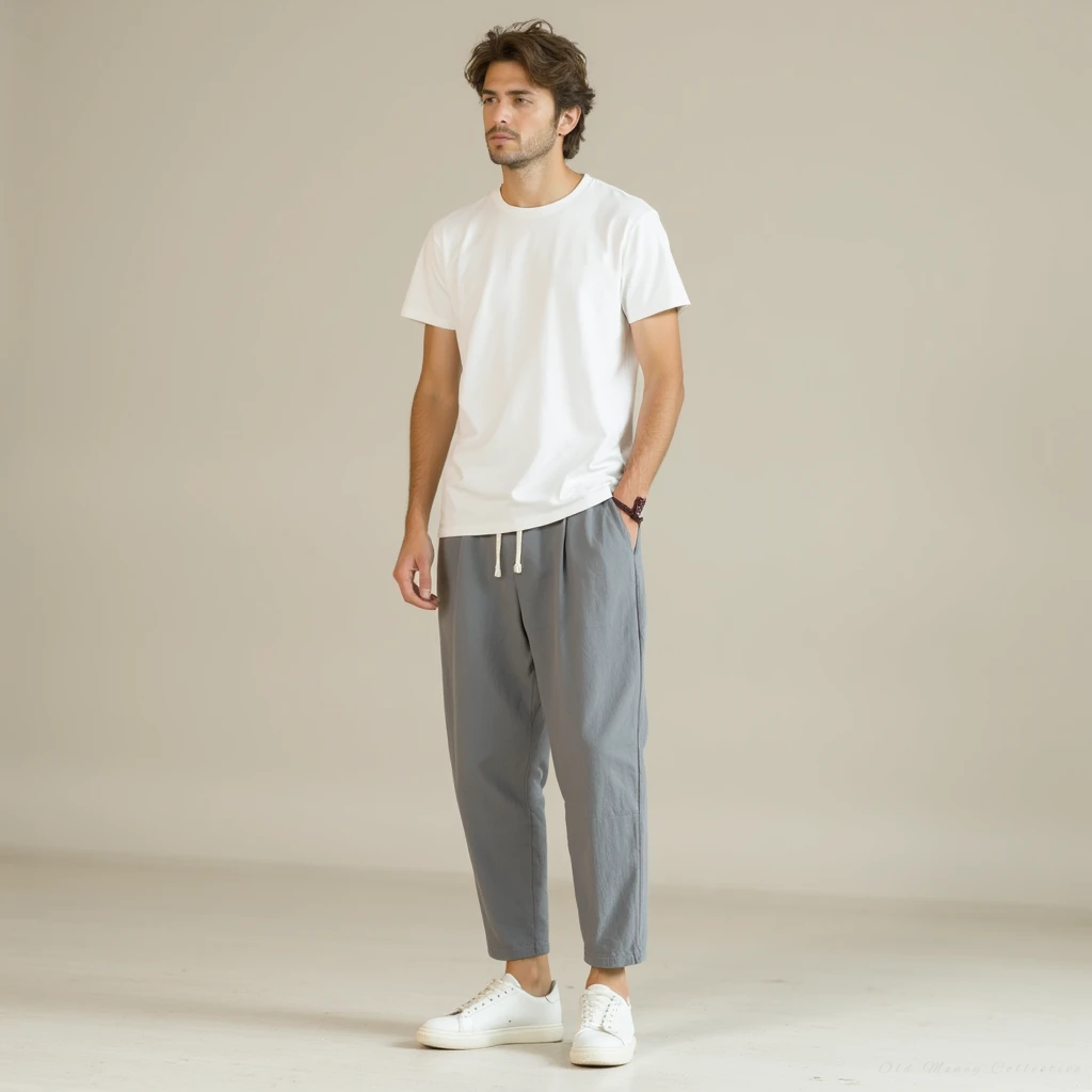 Pantaloni in Lino-Cotone Santorini