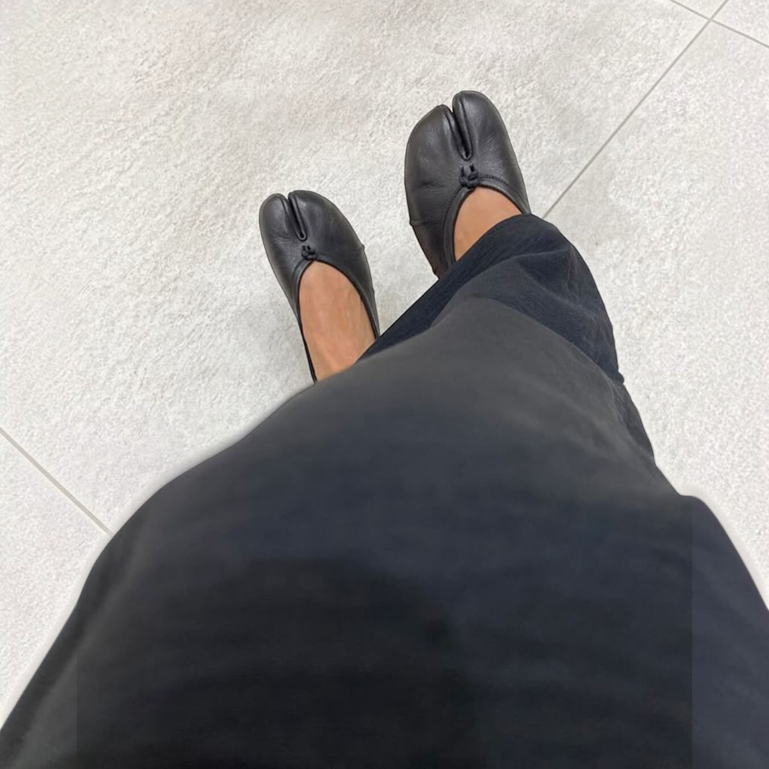 Alba – Ballerine tabi in ecopelle in nero | Luna Moda