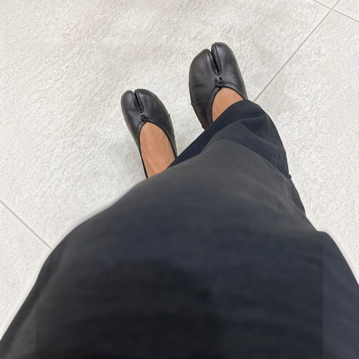 Alba – Ballerine tabi in ecopelle in nero | Luna Moda