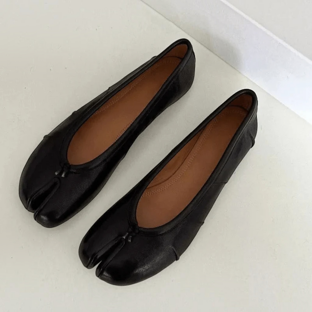 Alba – Ballerine tabi in ecopelle in nero | Luna Moda